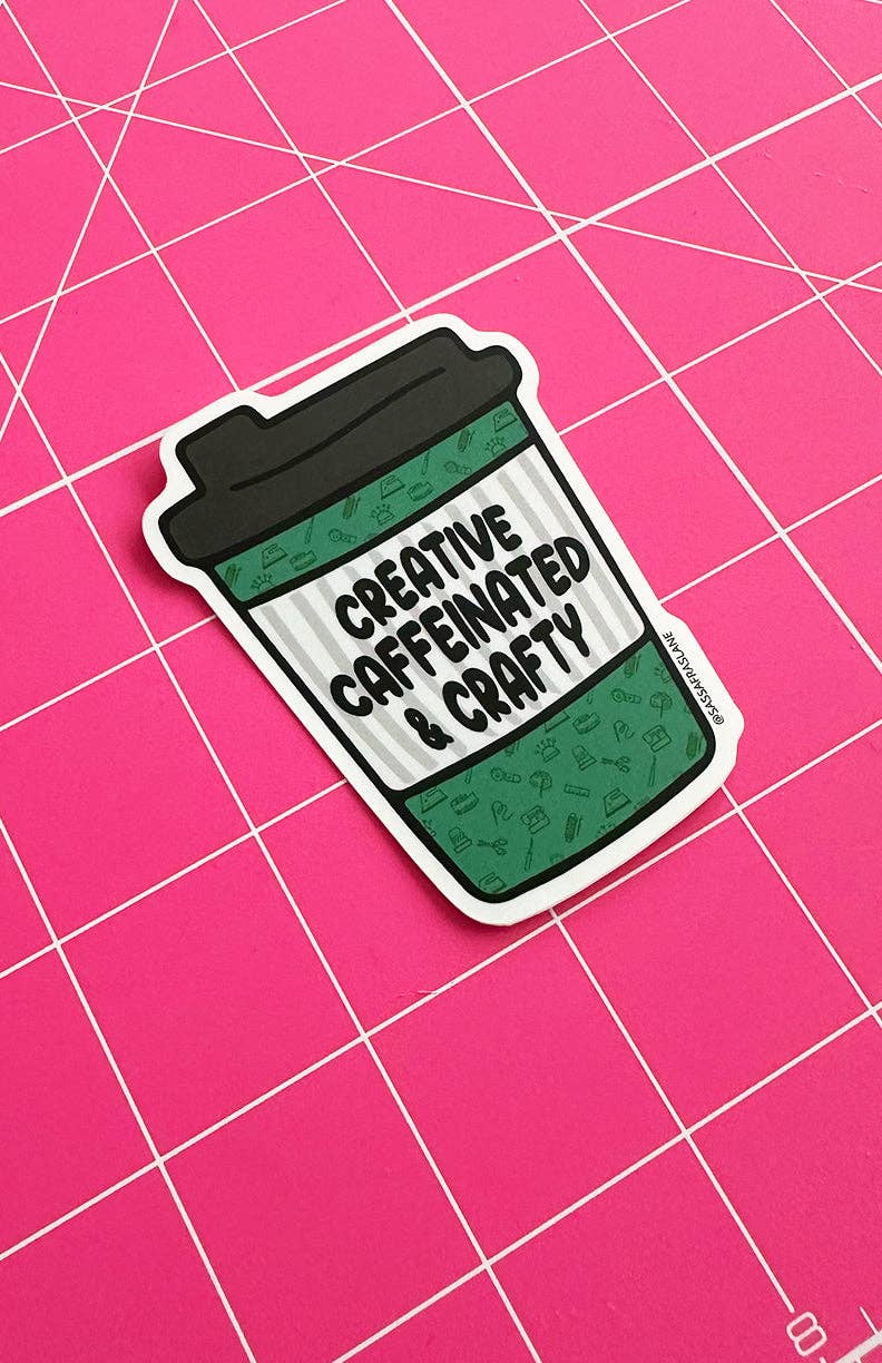 Creative, Caffeinated & Crafty Coffee Sticker