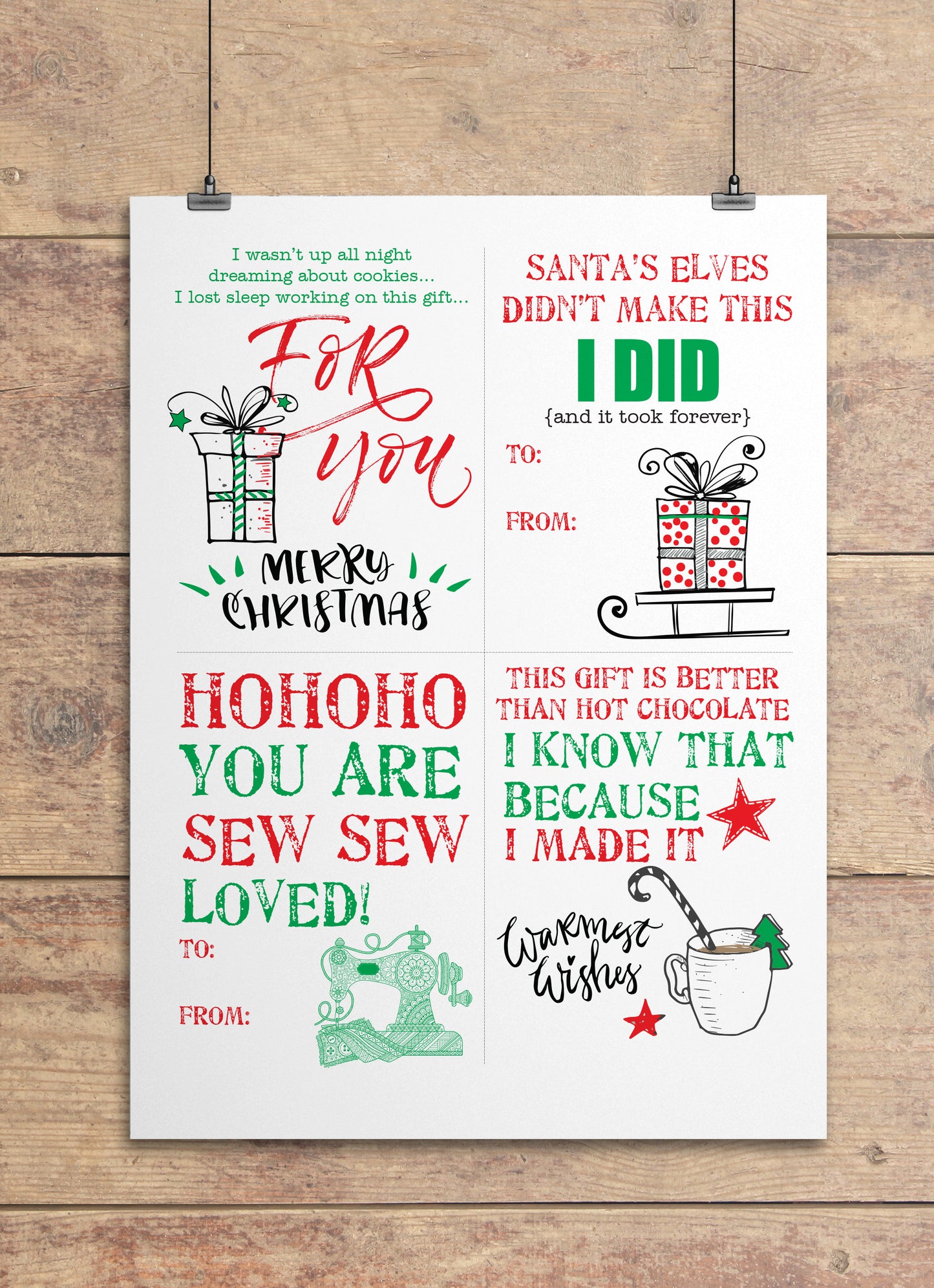Gift Tags for Handmade Christmas Gifts