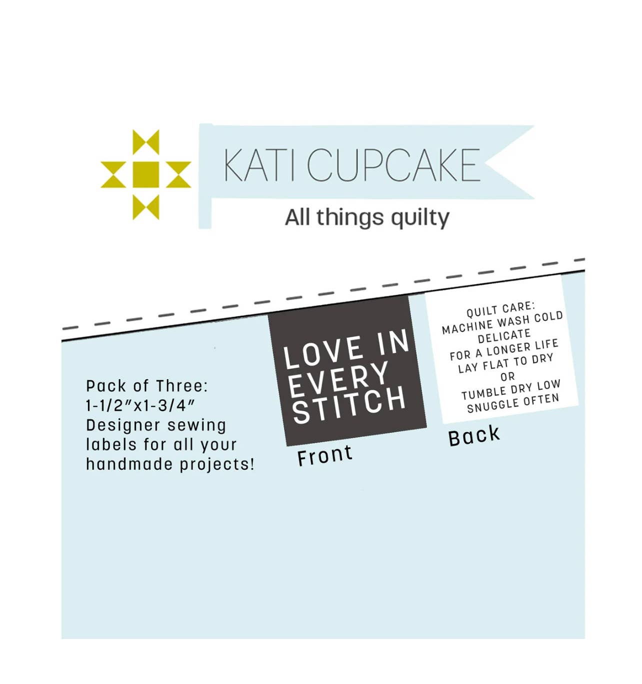 Love in Every Stitch - Quilt Labels - Grey