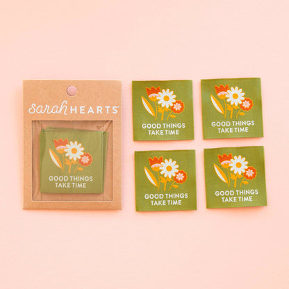 Good Things Take Time Woven Sewing and Quilting Labels