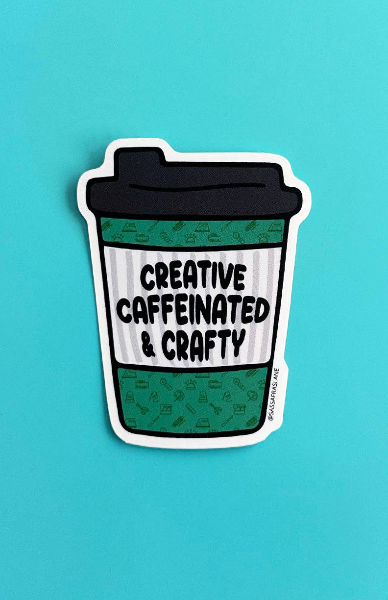Creative, Caffeinated & Crafty Coffee Sticker
