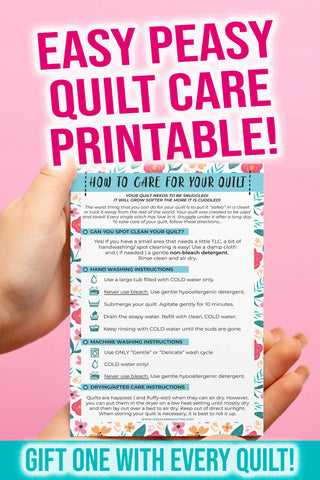 Quilt Care Printable - Easy Peasy Quilt Care