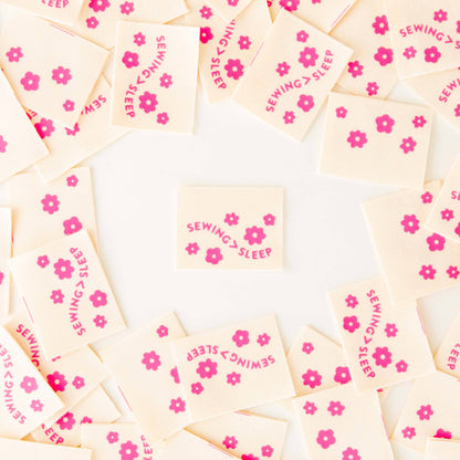 Sewing > Sleep Pink Organic Cotton Labels - Sewing Quilt and Garment Labels