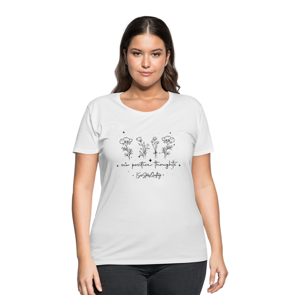 Sew Positive Thoughts Curvy TShirt - white