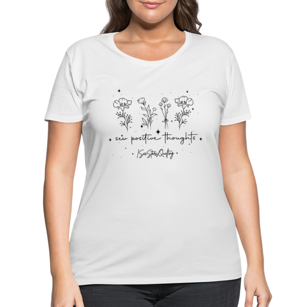 Sew Positive Thoughts Curvy TShirt - white